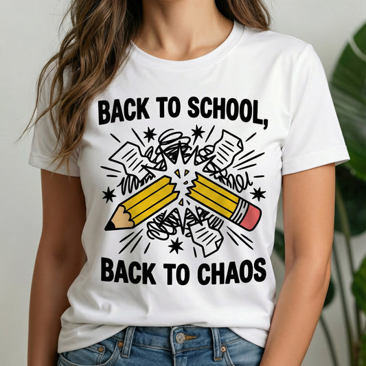 Back to School Back to Chaos Funny Teacher Shirt
