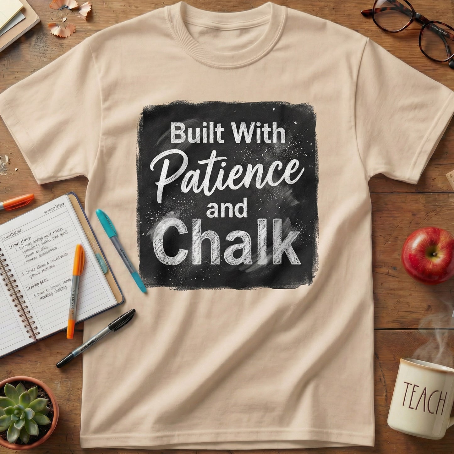 Built With Patience & Chalk Unisex T-Shirt (Bright Ver)
