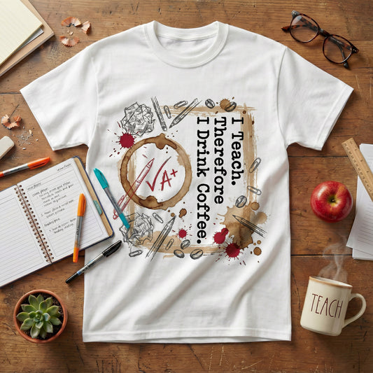 I Teach Therefore I Drink Coffee Tee