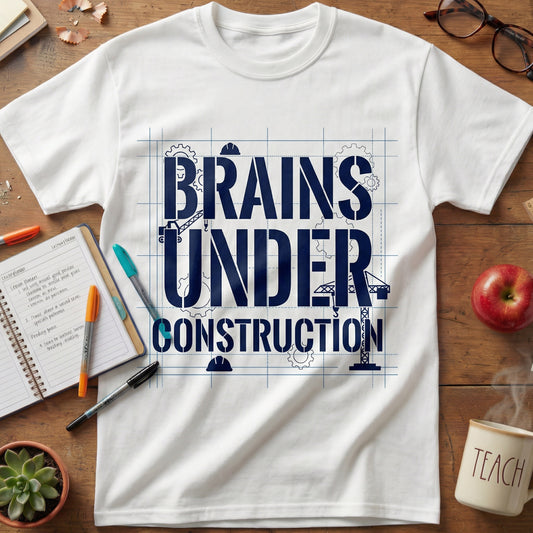 Brains Under Construction Funny Unisex T-shirt