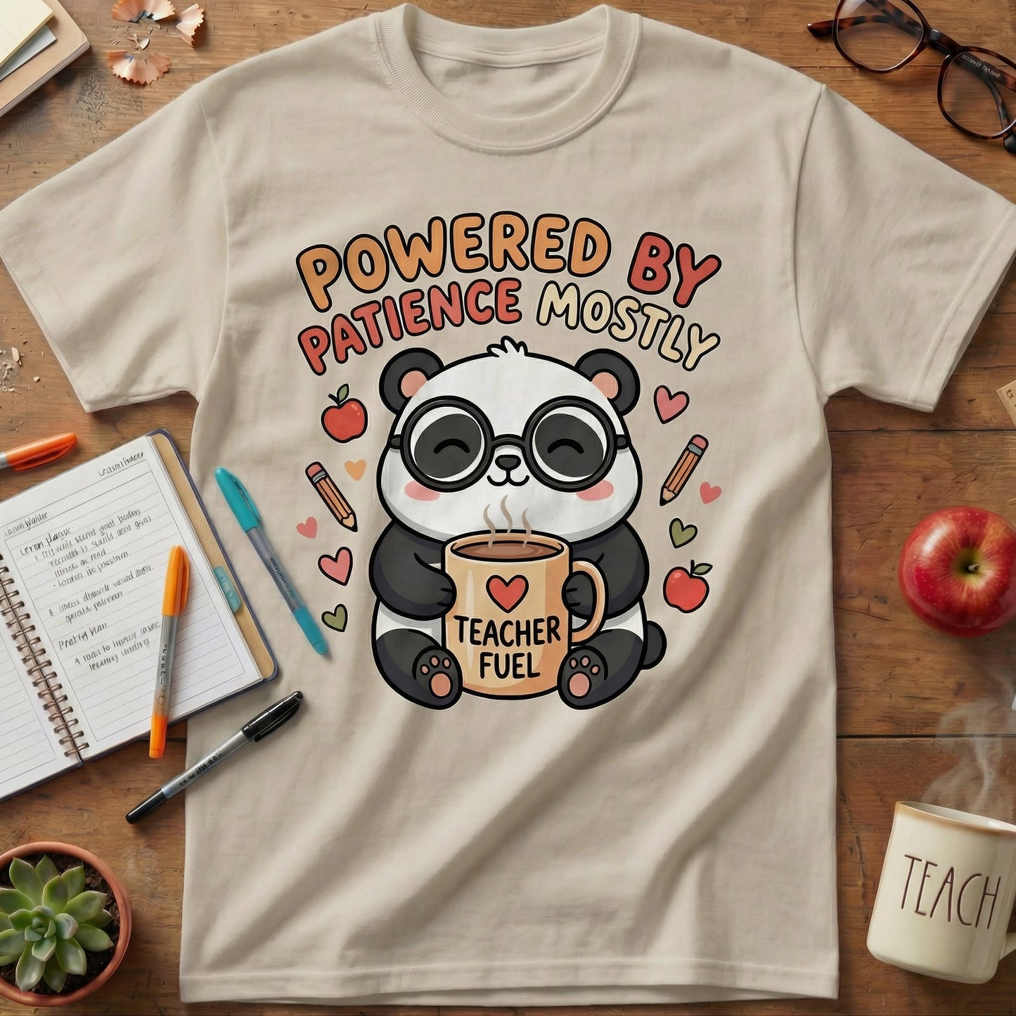 Powered by Patience Teacher Tee