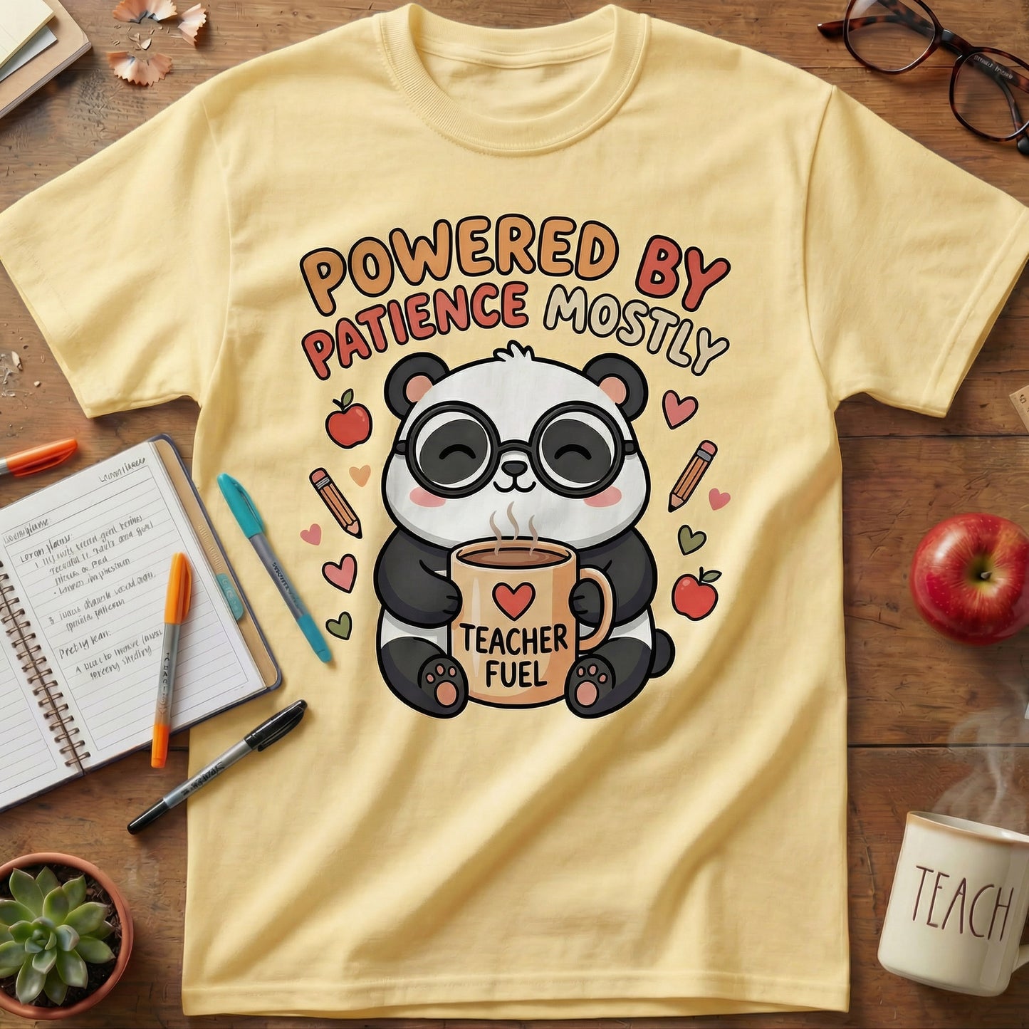 Powered by Patience Teacher Tee