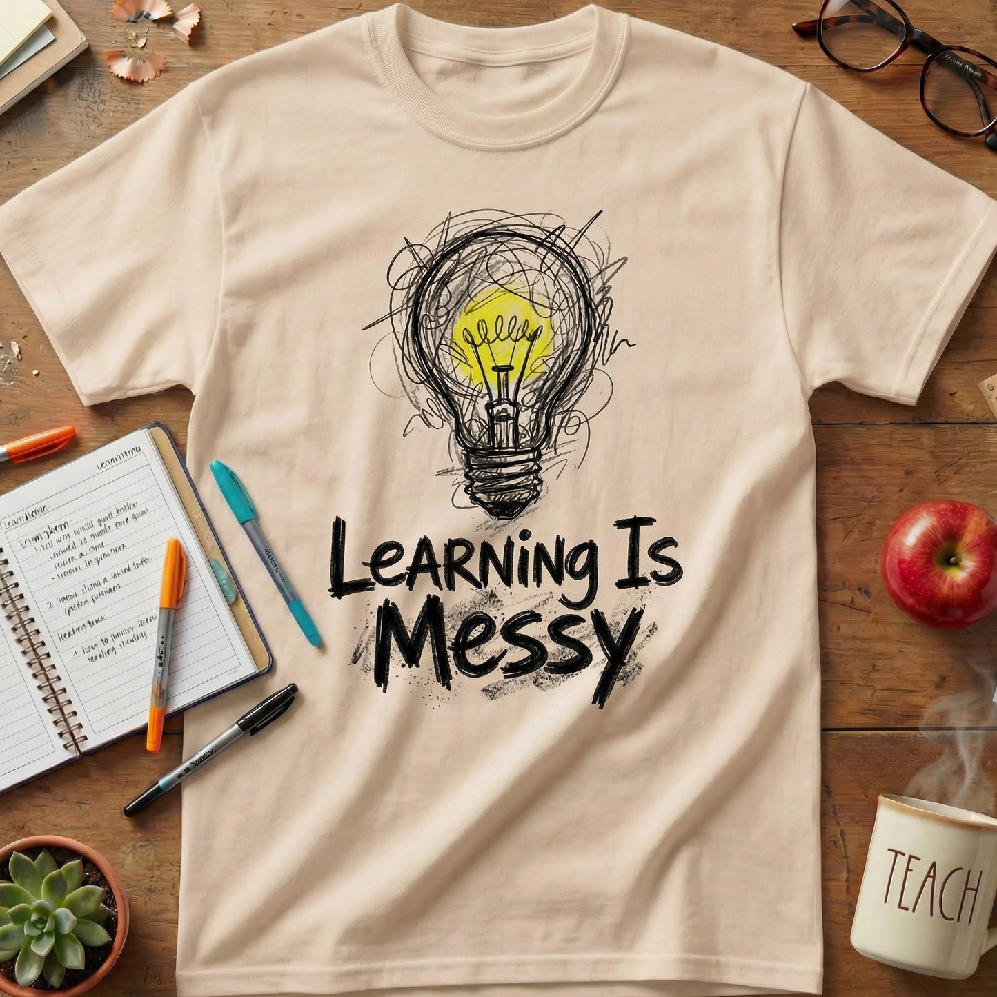 Learning Is Messy Lightbulb Unisex T-shirt