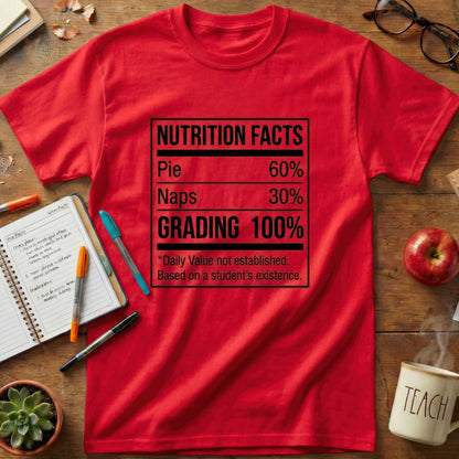 Grading Nutrition Facts Teacher Tee